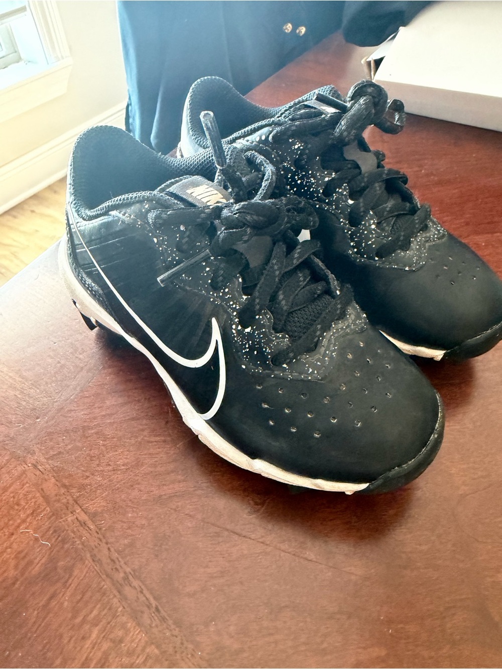 Nike Kids Black Sneakers with White Swoosh